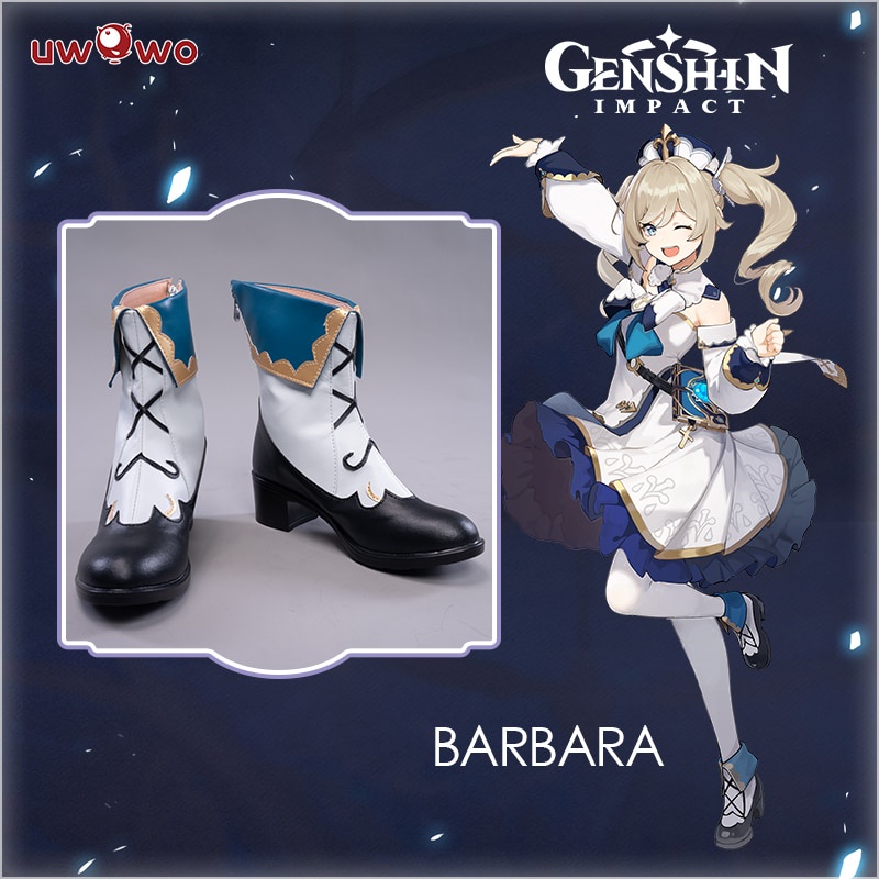 PREORDER UWOWO Game Genshin Impact Cosplay Barbara Shoes Costume Shoes Shining Idol Deaconess Cospla