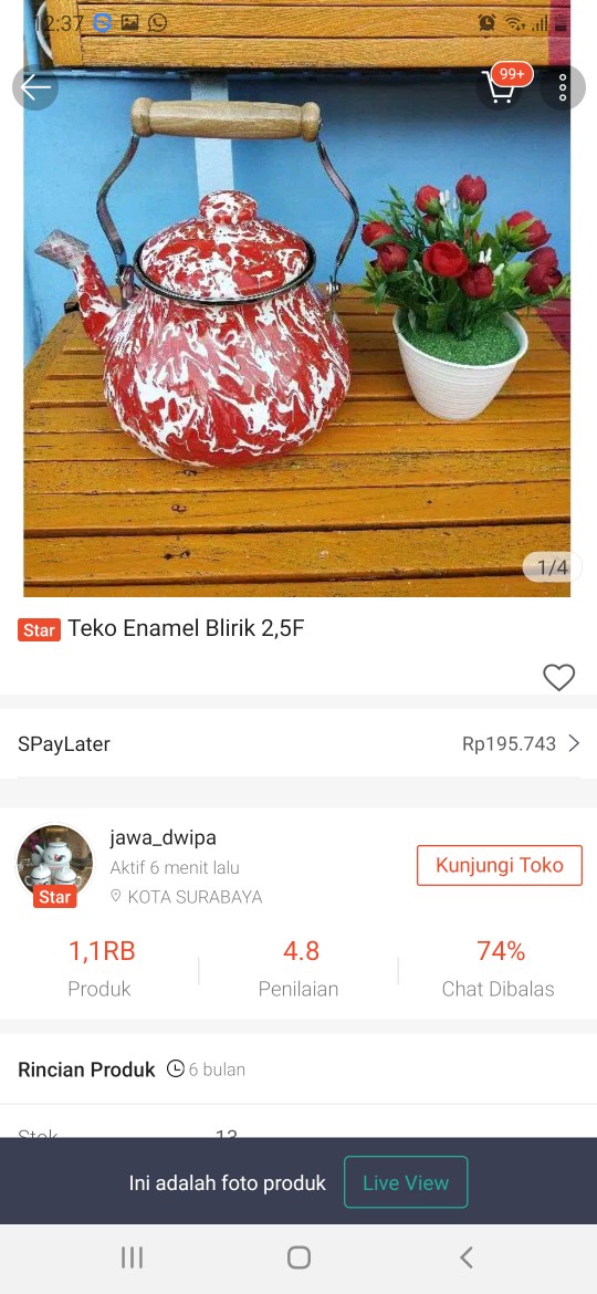 Teko Enamel Blirik 2,5f