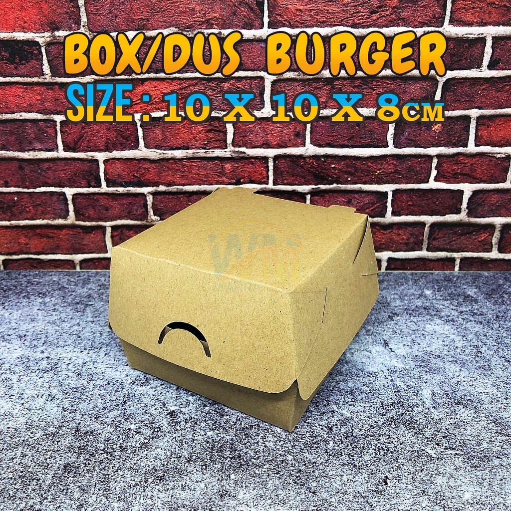 Dus Burger Tahan Minyak / Box Burger / Kotak Burger / Box Kue Pancong / Kardus Kemasan  Burger Food Grade / Box Burger Take Away