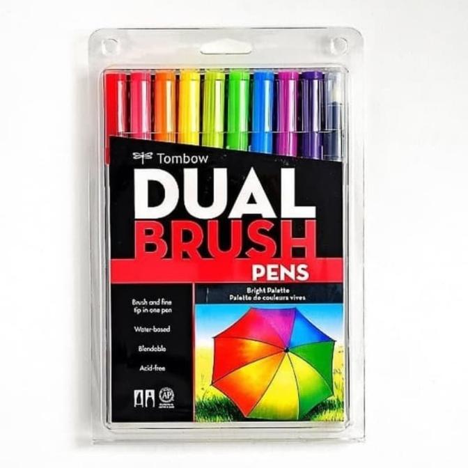 

[[COD]] Tombow ABT Dual Brush Pen Color Set 10 Bright Palette, Brushpen. TERBAIK Kode 327