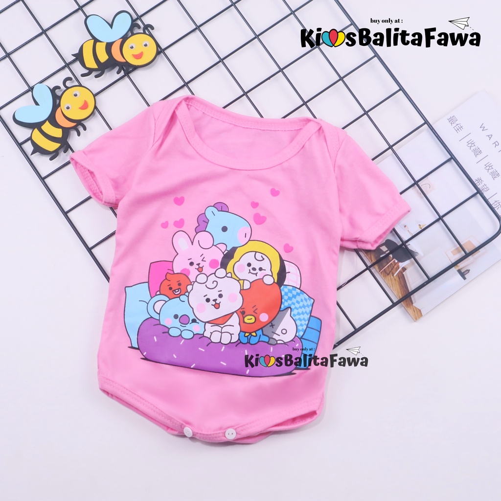 (NEW BORN) Jumper Cattel Bayi Baru Lahir 0-6 Bulan / Baju Karakter Import Jumpsuit Lengan Pendek Bayi Perempuan