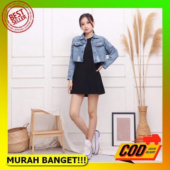 Jaket Jeans Wanita Mutiara - Jaket Jeans Model Brokat Mutiara Mickey - Jaket Mutiara Import Fwr - Ja