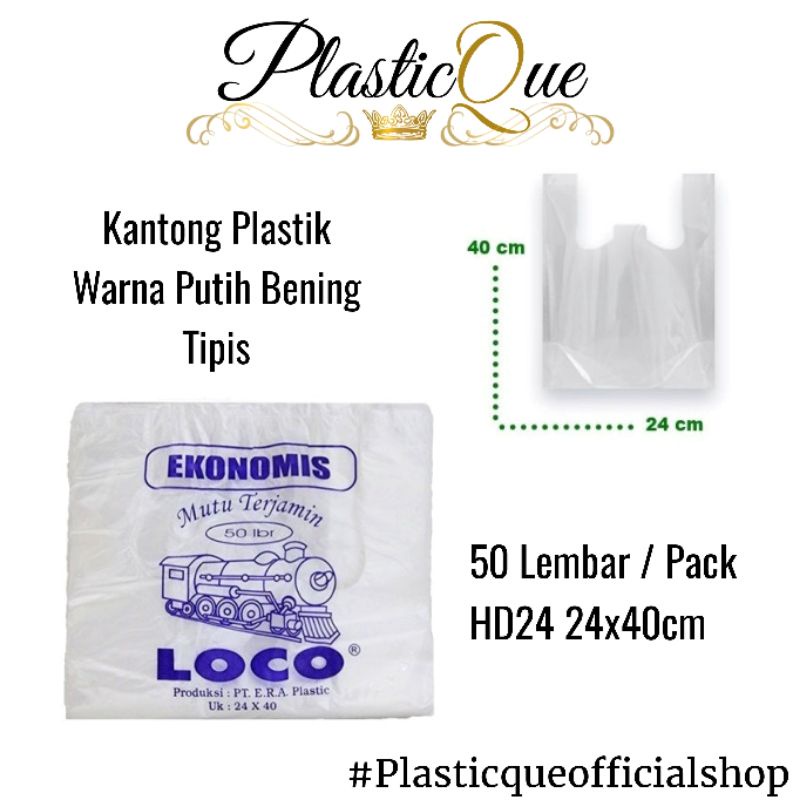 KANTONG PLASTIK PUTIH NATURAL BENING HD24 HD 24 24x40cm 24x40 cm EKONOMIS KRESEK TENTENG EMBROS TIPI
