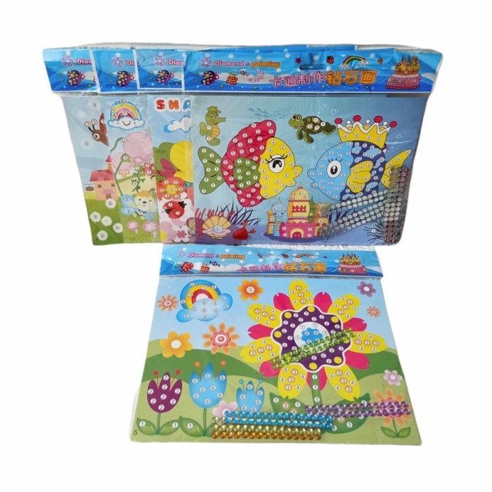 Mainan Menempel Tempel Manik Kristal DIY Diamond Painting Edukasi Anak