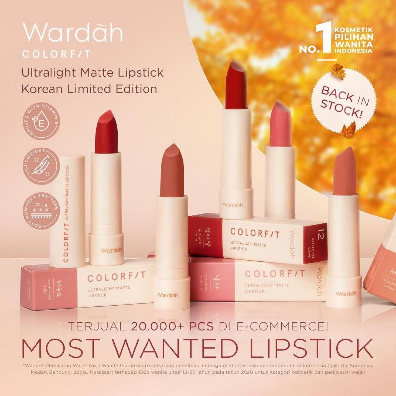 WARDAH COLORFIT ULTRALIGHT LIPSTICK KOREAN EDITION