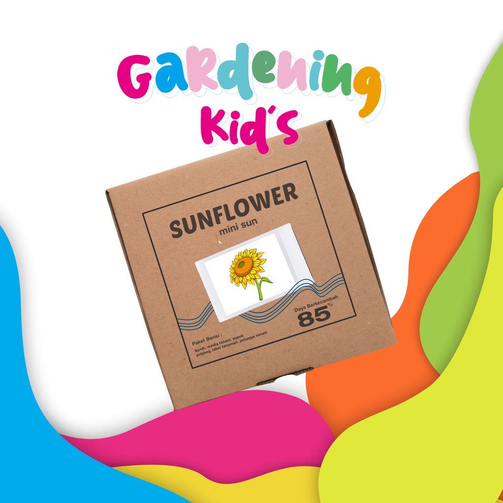 Paket Langsung Tanam - Gardening Kit for Kids - Benih Bunga Matahari Mini / Sunflower Dwarf Mini Sun - Kids Activity - Edukasi untuk Anak