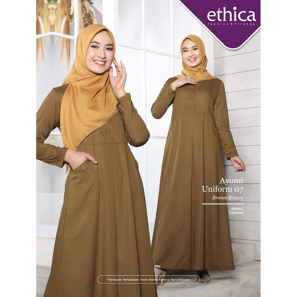 GAMIS DRESS WANITA MUSLIM ETHICA TERBARU AYUMI UNIFORM 07 [BISA COD]