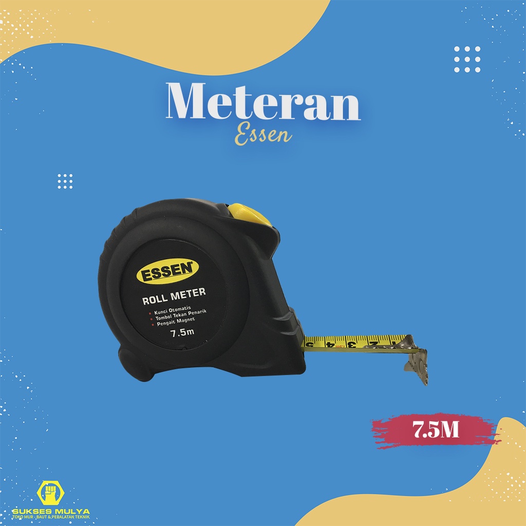 ESSEN Meteran 7.5 Meter Roll Meter Tukang Serbaguna
