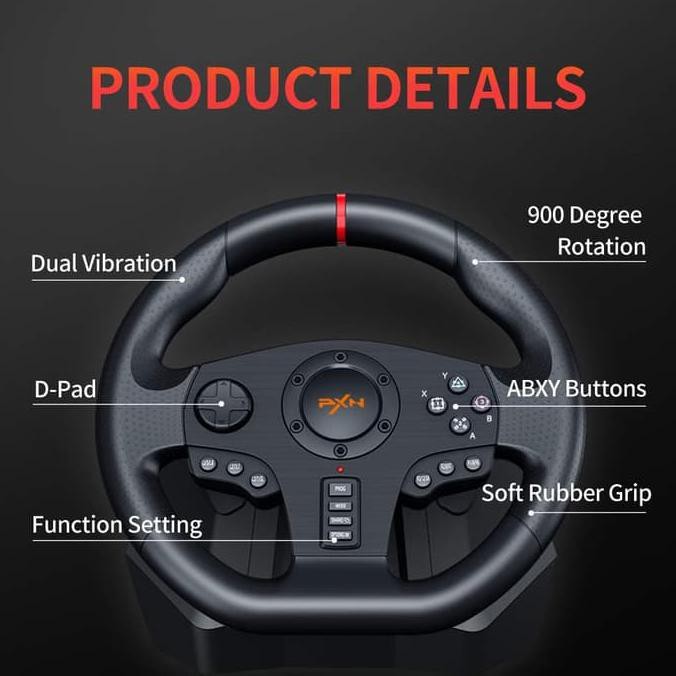 Pxn V900 Pc Racing Wheel Race Steering Wheel With Pedals