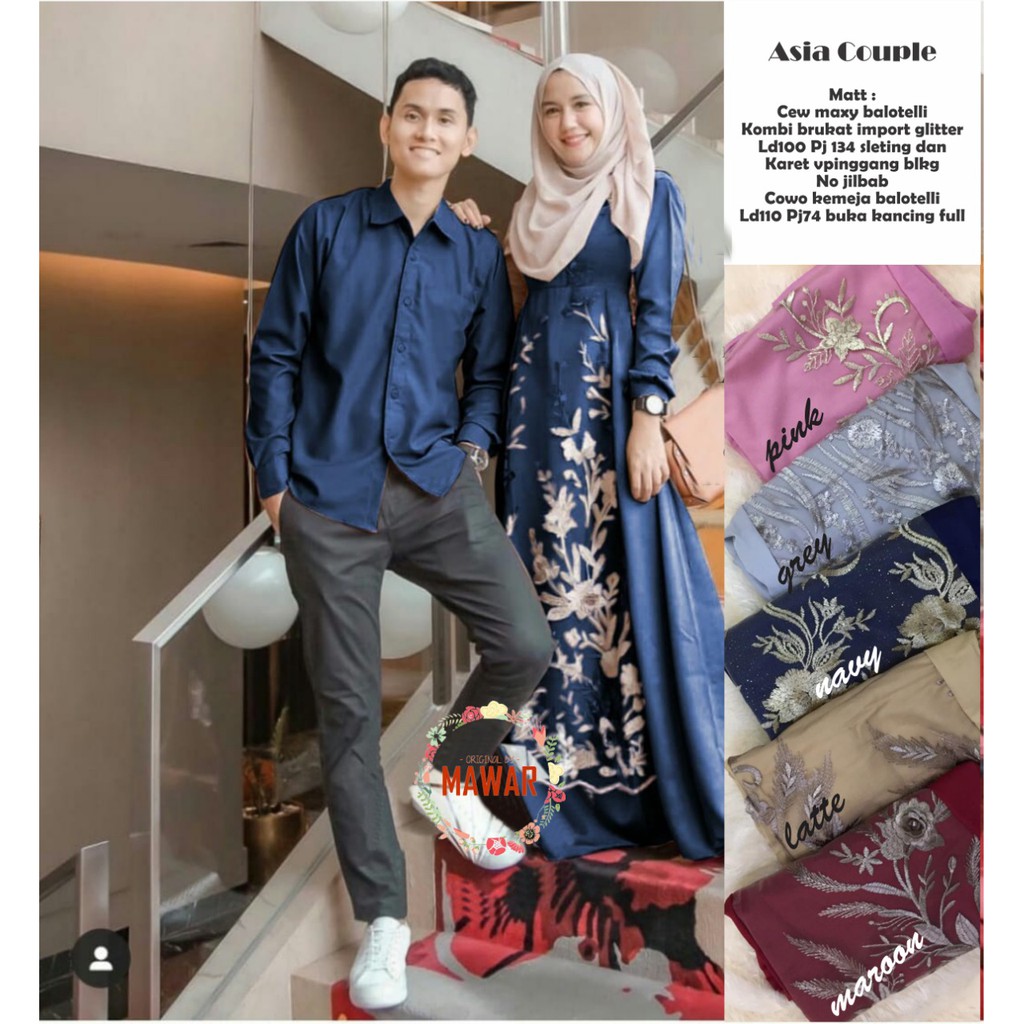 [COD] BIG SALE Asia Couple fashion muslim pesta mewah baju couple dress koko 2022