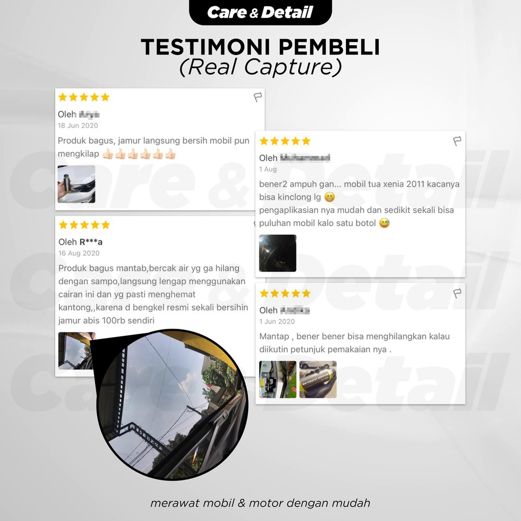 Pembersih Jamur Kaca / Body Mobil Motor by Care &amp; Detail | WATERSPOT REMOVER