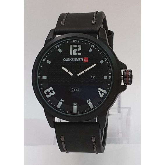 JAM TANGAN PRIA QUIKSILVER ANALOG TALI KULIT TANGGAL HARI AKTIF