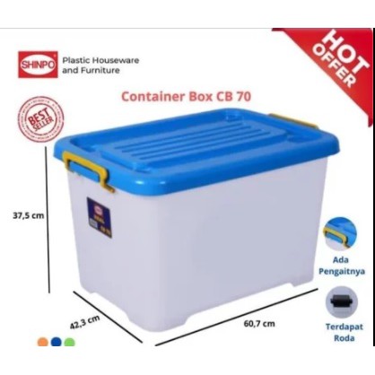 Container Box Shinpo CB 70 SIP143 / Box Penyimpanan (PENGIRIMAN KHUSUS OJEK INSTAN)
