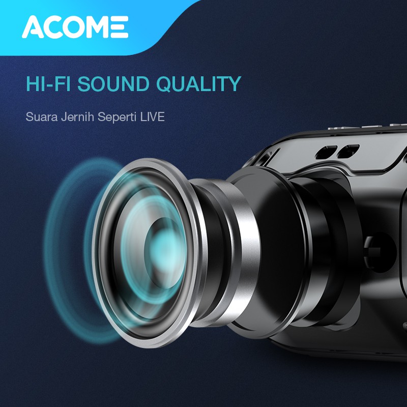 ACOME Speaker Bluetooth 5.0 Hi-Fi Sound TWS 5W Portable A2 Garansi Resmi 1 Tahun-2