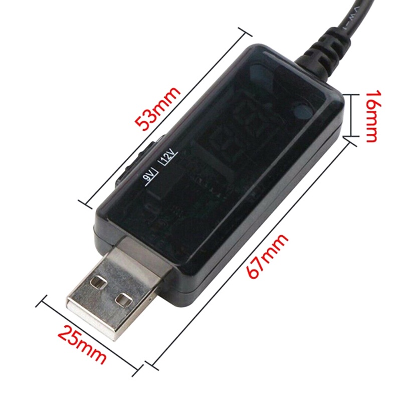 {LUCKID}Usb booster cable 5V step up to 9V 12V voltage converter 1A step-up display