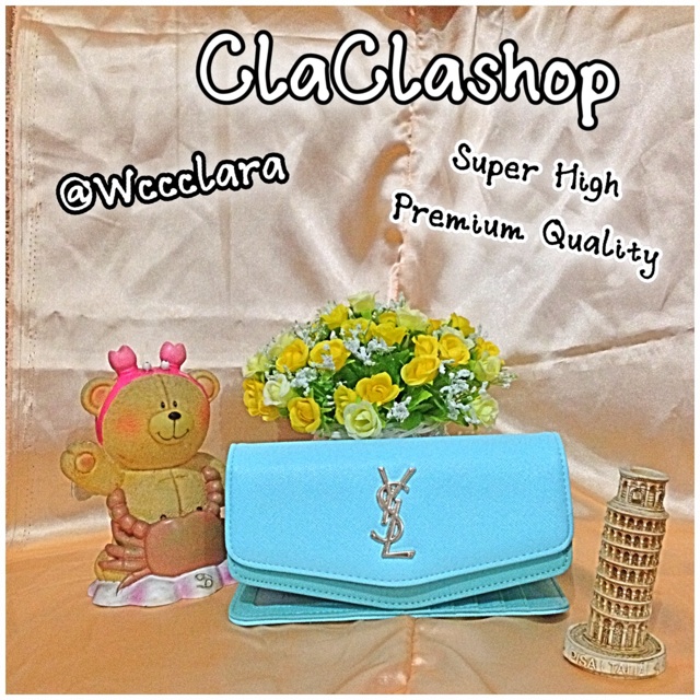 Dompet Branded-Wallet Merk YSL | Dompet Panjang Lipat-Wallet Kartu | Ready Stock