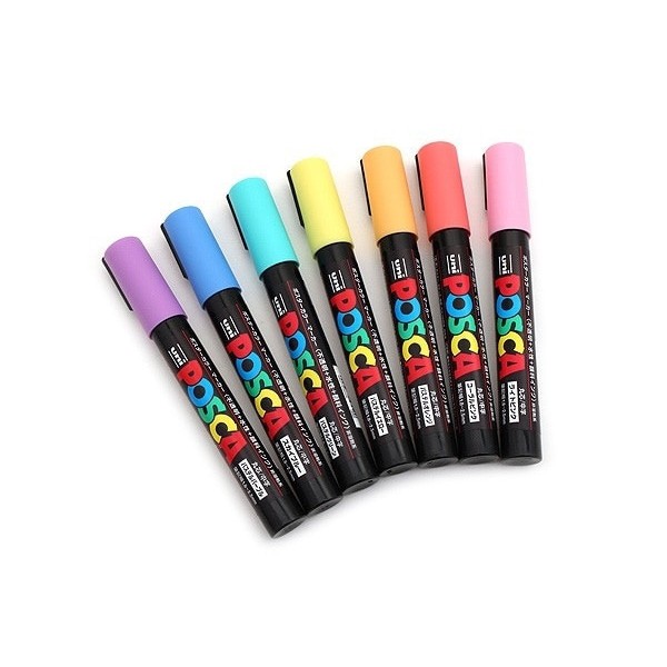 

Uni Posca Paint Marker PC-5M - 7 Pastel Color per SET