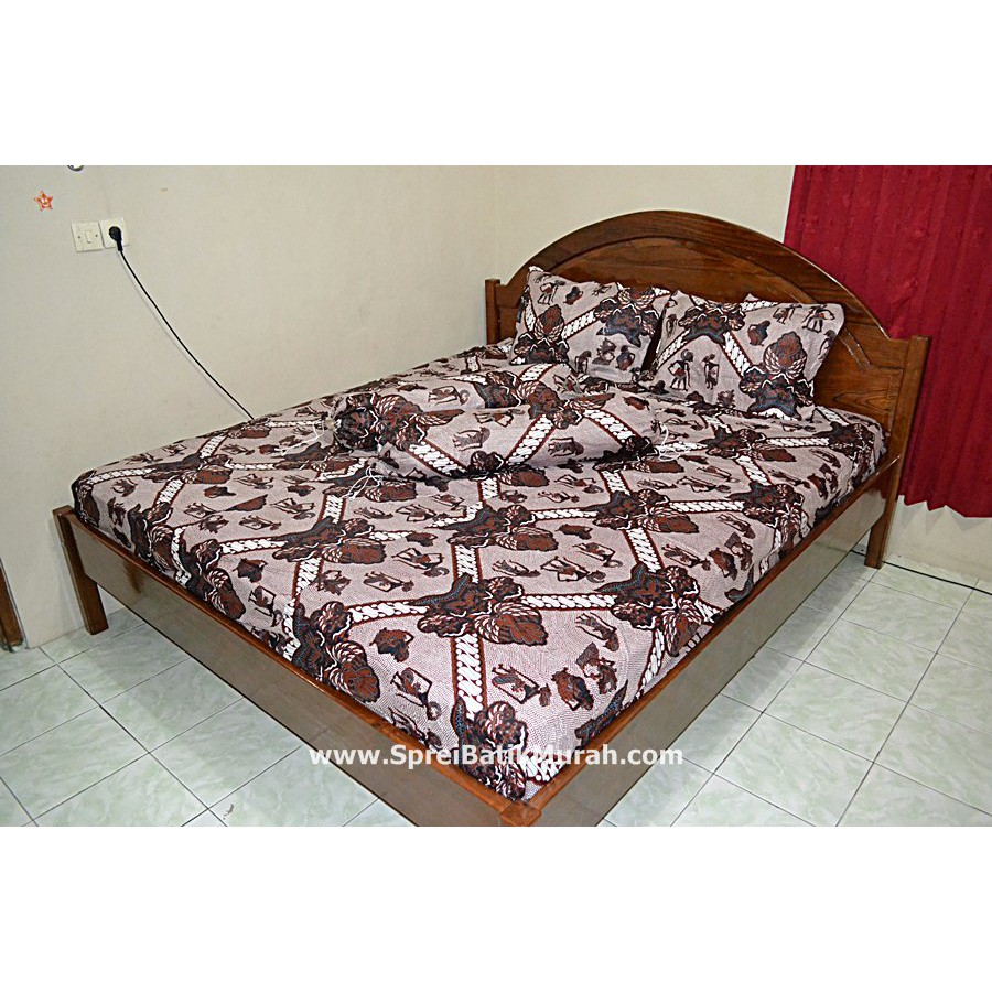 Sprei Batik Jogja Motif Wayang Putih