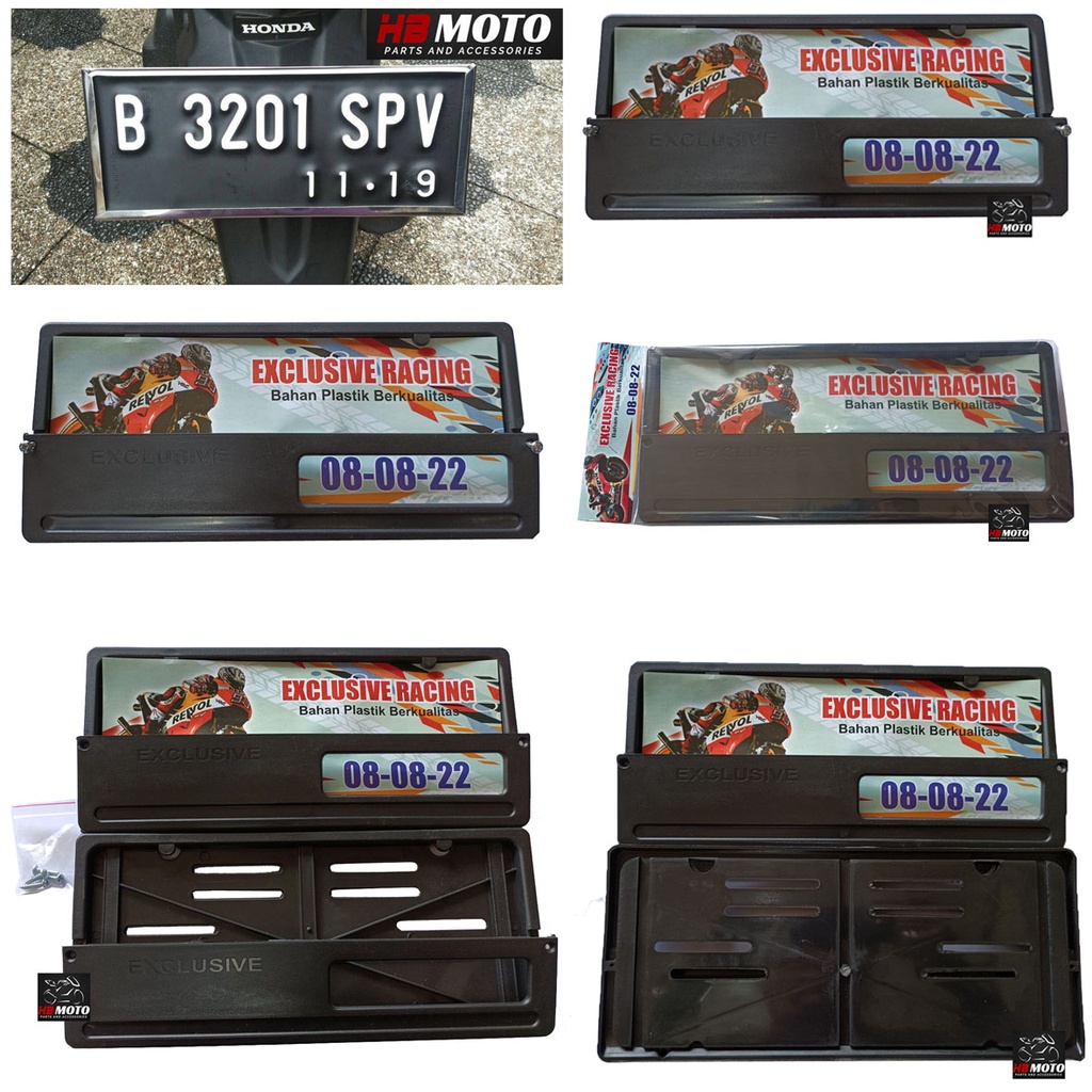 Sepasang Dudukan Tempat Plat Nomor Motor/Cover plat nomor/tempat plat nomor EXCLUSIVE Universal