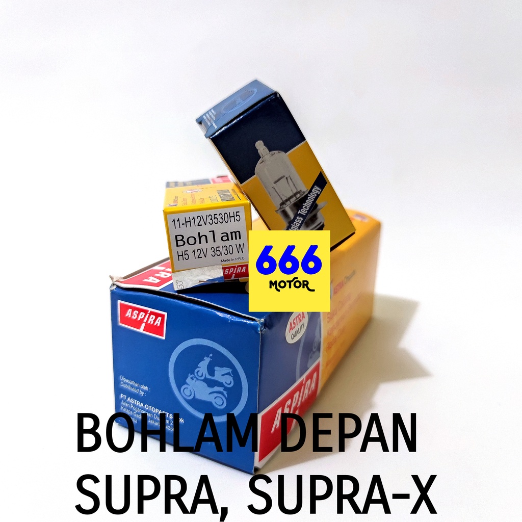 BOLAM DEPAN BOHLAM DEPAN SUPRA X 100 SUPRA FIT LAMA HALOGEN 35 30W ASPIRA 11-H12V3530H5