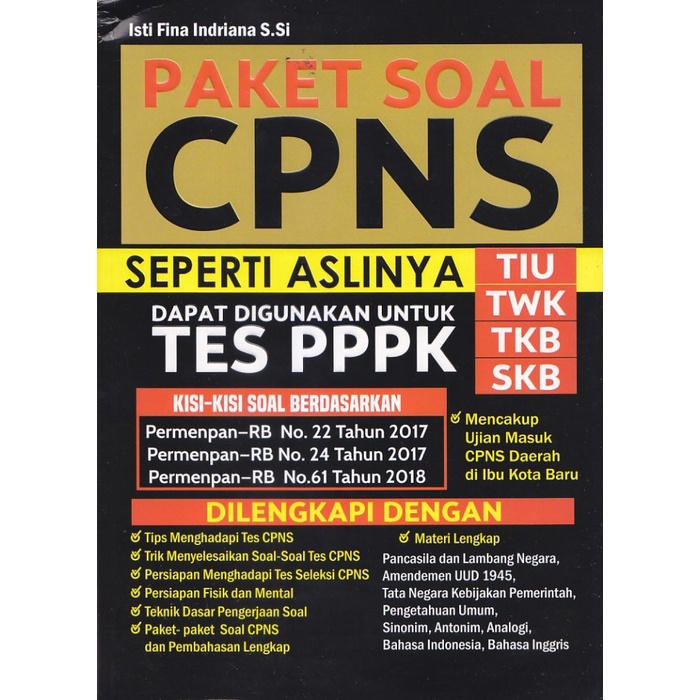 

DISKON HARGA Paket Soal CPNS Seperti Aslinya Dapat Digunakan Untuk Tes PPPK KPL410