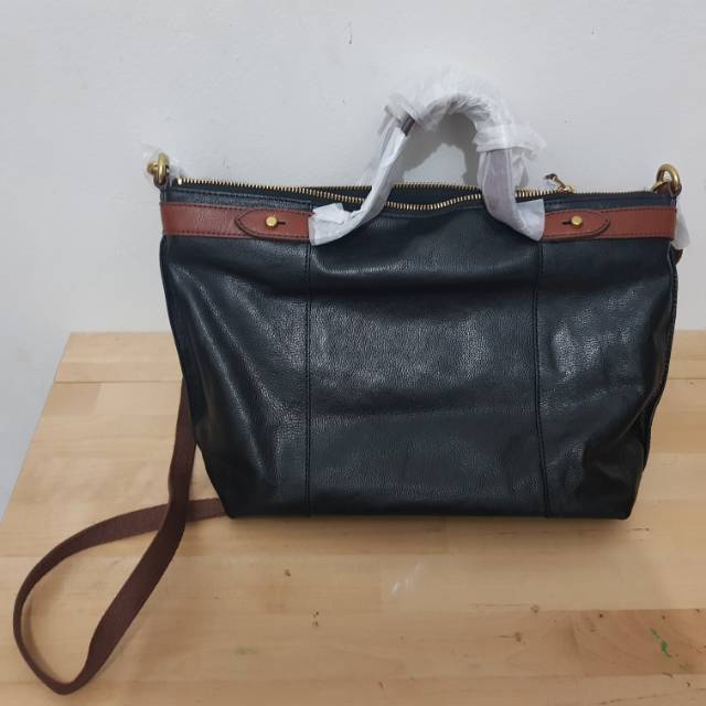 Fossil Sadie Satchel Black/Brown NWT