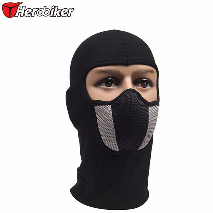 Masker Motor OMSEG4KY Full Face Ala Ninja - Black-Gray