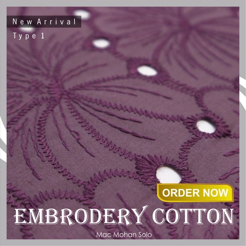 [NEW ARRIVAL] EMBRODERY COTTON BORDIR BOLONG-BOLONG FASHION HITZ TERBARU PER 0.5m KAIN KATUN EMBORDIR TERMURAH KEKINIAN KAIN BAHAN BRODIR KEMEJA DRESS GAMIS MUKENA