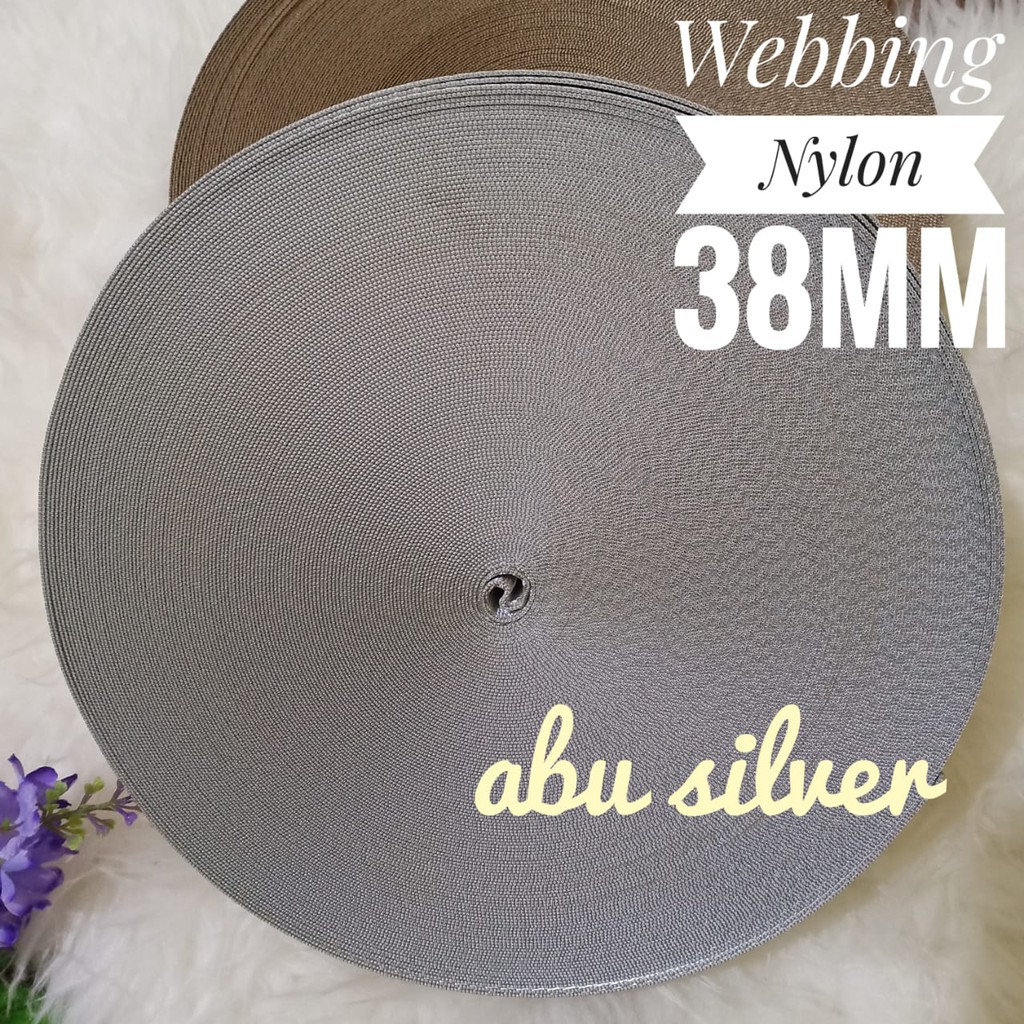 Tali Tas Nilon Polos Webbing Nylon ABU SILVER