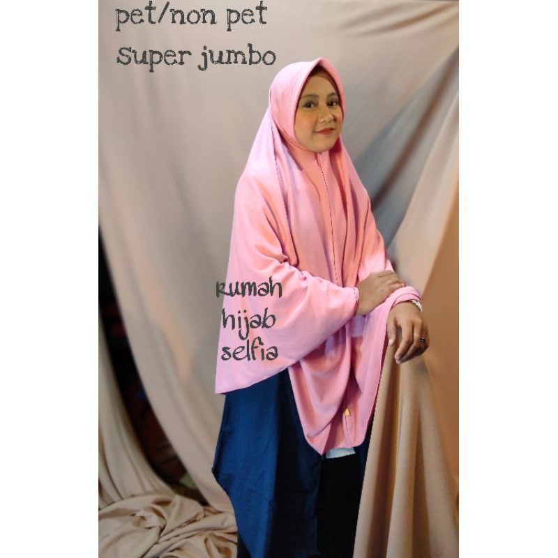 Hijab Najwa SUPER jumbo XXL dengan PET  Pet Anthem Bergo fatimah Bahan Kaos Kerudung Slem