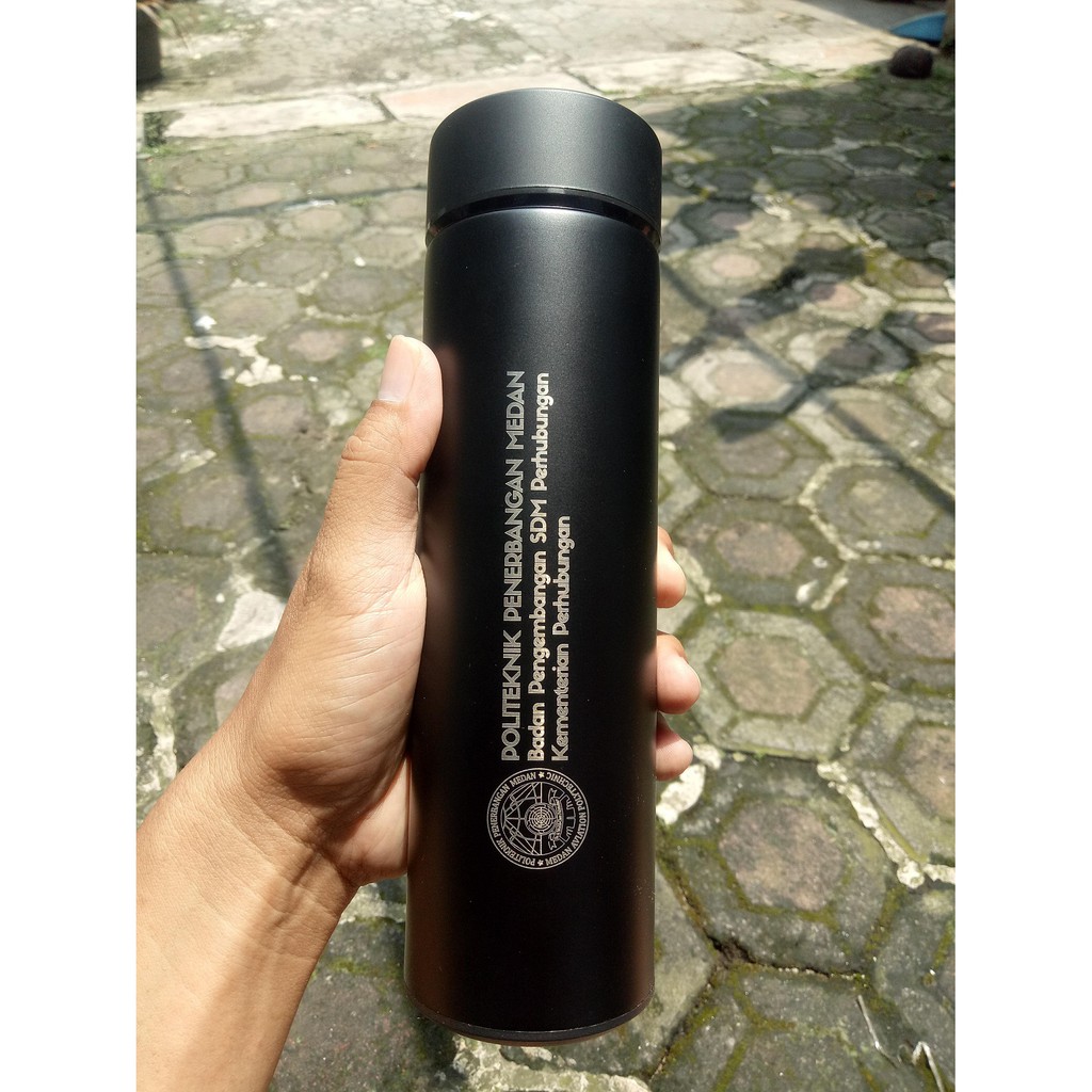 Tumbler Custom Grafir Logo/Nama Bahan Stainless Botol Minum Termos Air Panas