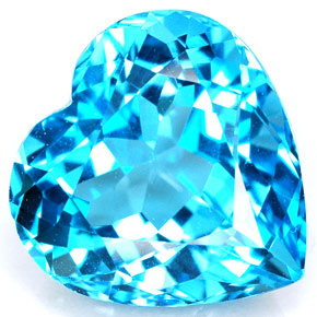 GLC Certified Clean 27.25ct 18.5x16mm Heart Natural Swiss Blue TOPAZ Brazil Super Luster TP015