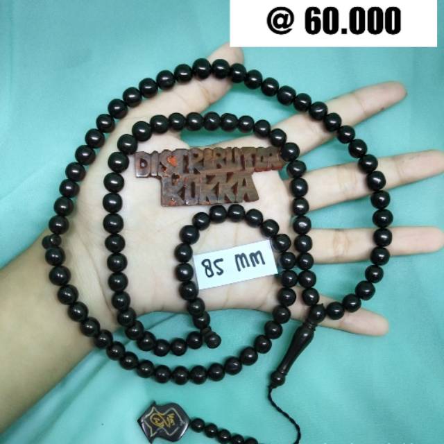 ( SUPER MURAH ) Grosir 5 pcs tasbih Kokka kaukah kaokah fukakah koka bulat terompah 8,5 mm hitam