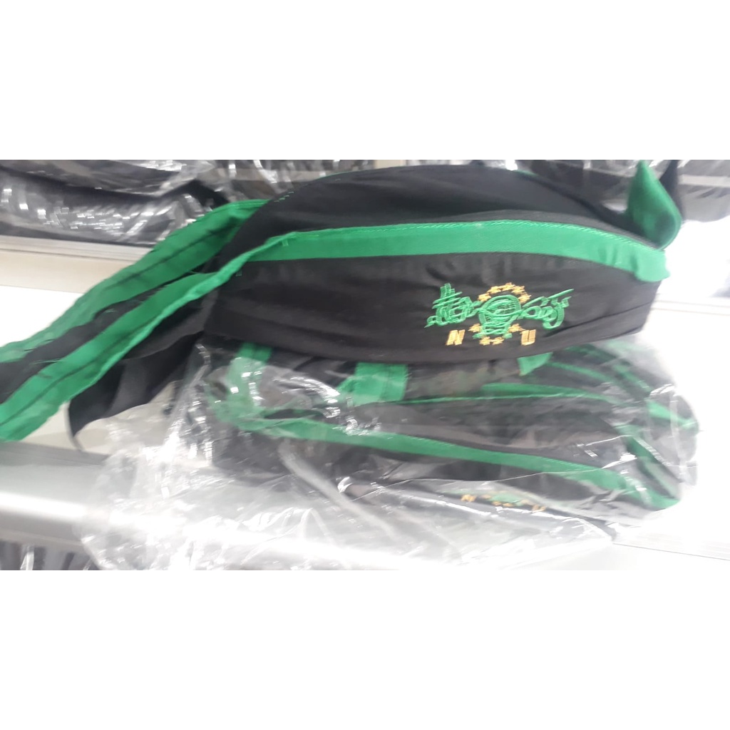 Promo 10pcs - Peci Kopiah Udeng Logo N.U Stripe Hijau NZ