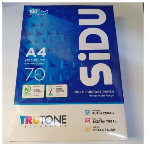 Kertas HVS A4 70 Gram Sinar Dunia SIDU - 1 RIM (500 LBR)