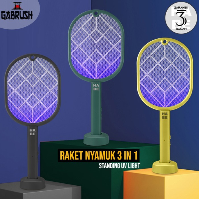HABE RAKET NYAMUK 3 IN 1 STANDING UV MULTIFUNGSI MOSQUITO SWATTER TRAP