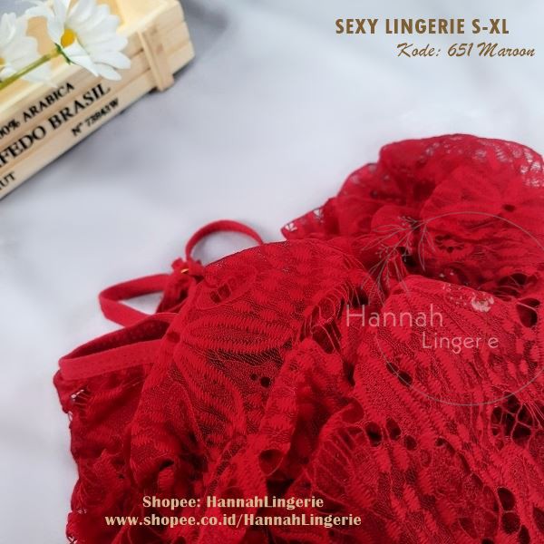 S-L Hannah Lingerie Original - Baju Tidur Warna Kulit Lingerie Wanita Transparan Lingering Hot 965