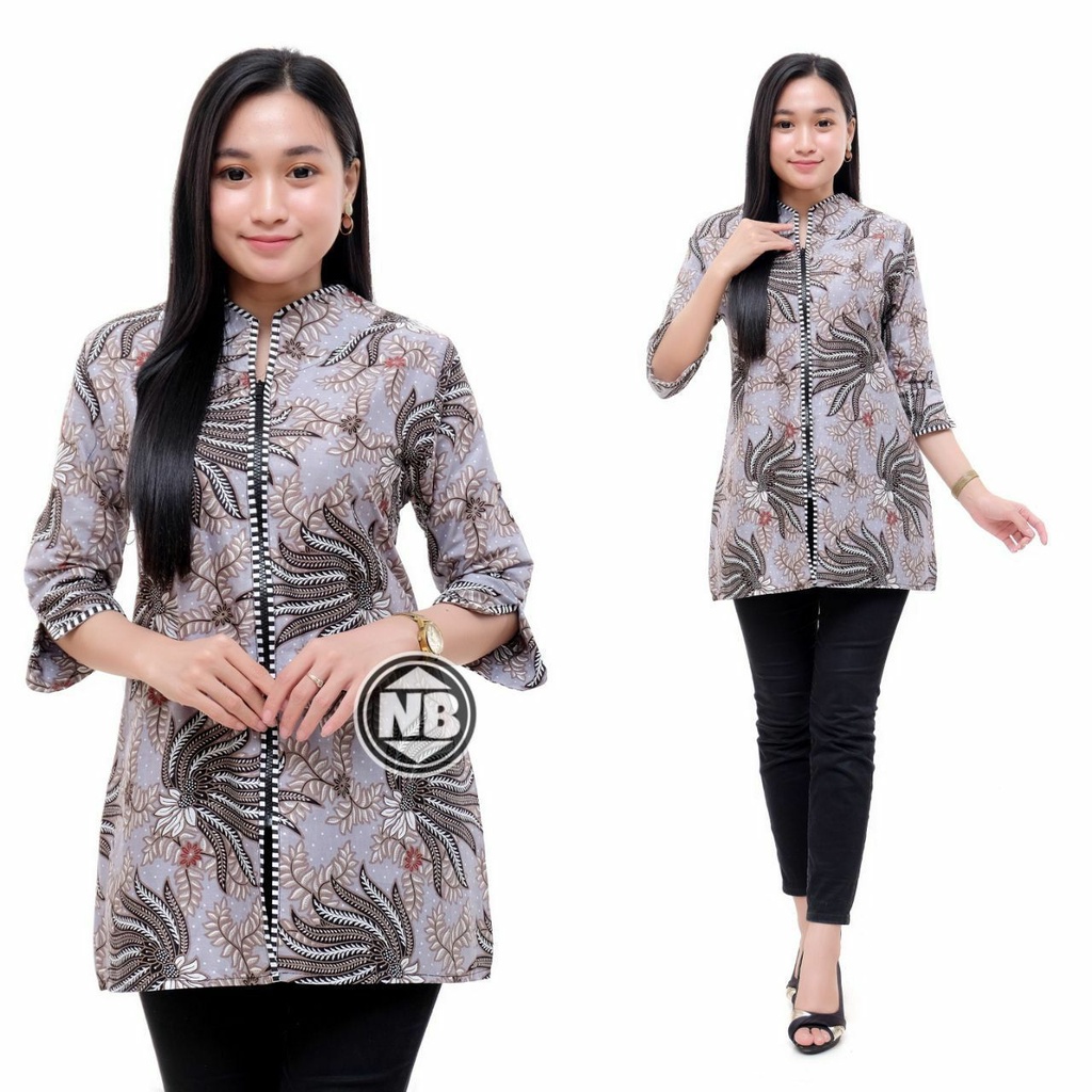 Atasan Baju Blouse Batik Wanita Cewek Remaja Dewasa Ibu Mama Muda Sarimbit Couple Seragaman Keluarga-F