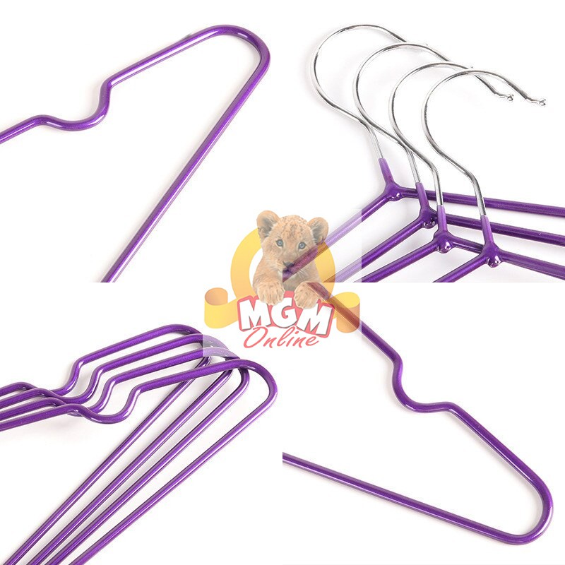 Gantungan Baju Stainless Tebal 3MM Anti Slip Hanger Warna 5PC