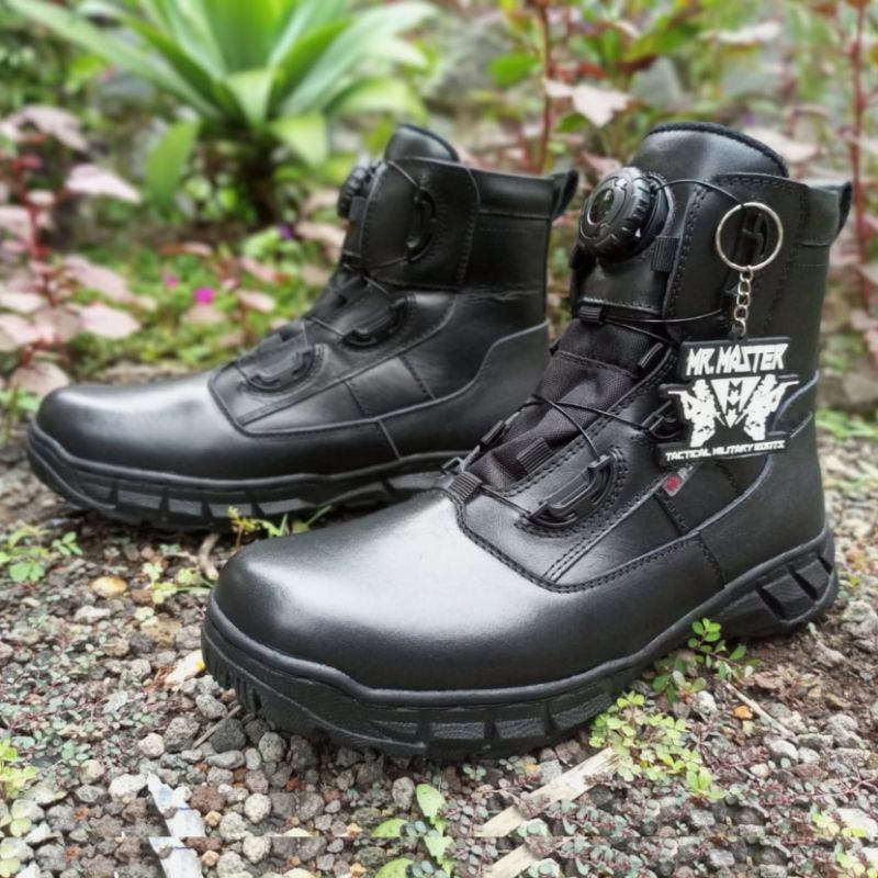 Sepatu Pdl Tali Putar Lantas Midtrex Kulit Sapi Asli Berkualitas Merk Mr.Master Sepatu Pdl Tni Polri Security Satpam