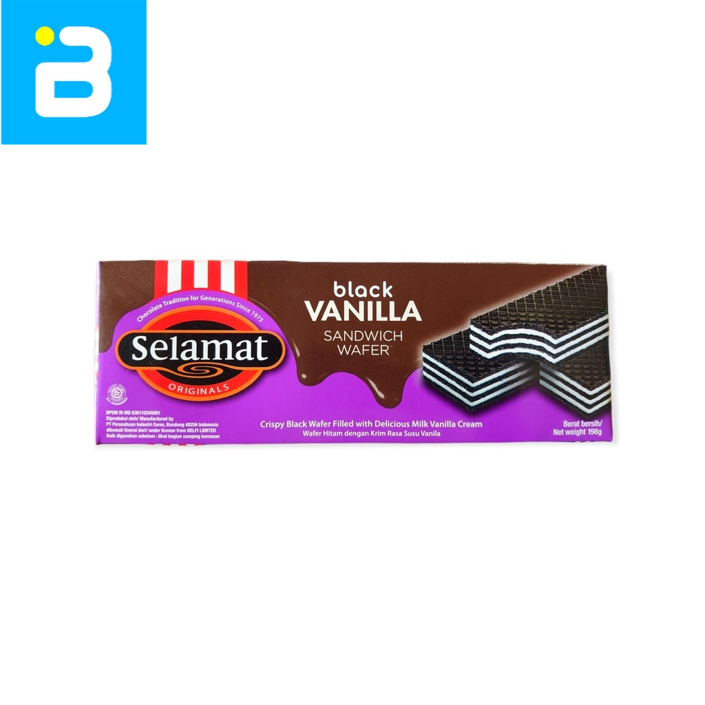 

Selamat Sandwich Wafer Black Vanilla 198 G