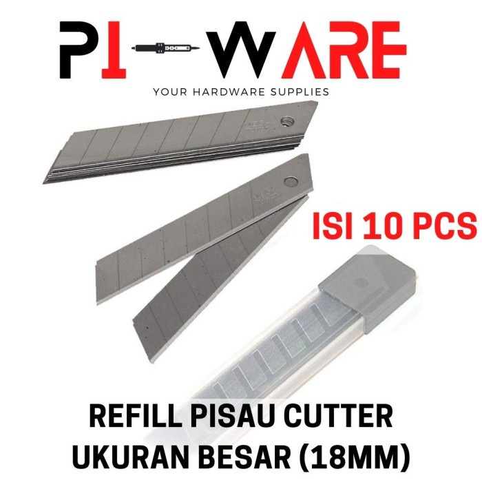 Refill Cutter Blade Ukuran Besar 18mm Isi 10 Pcs