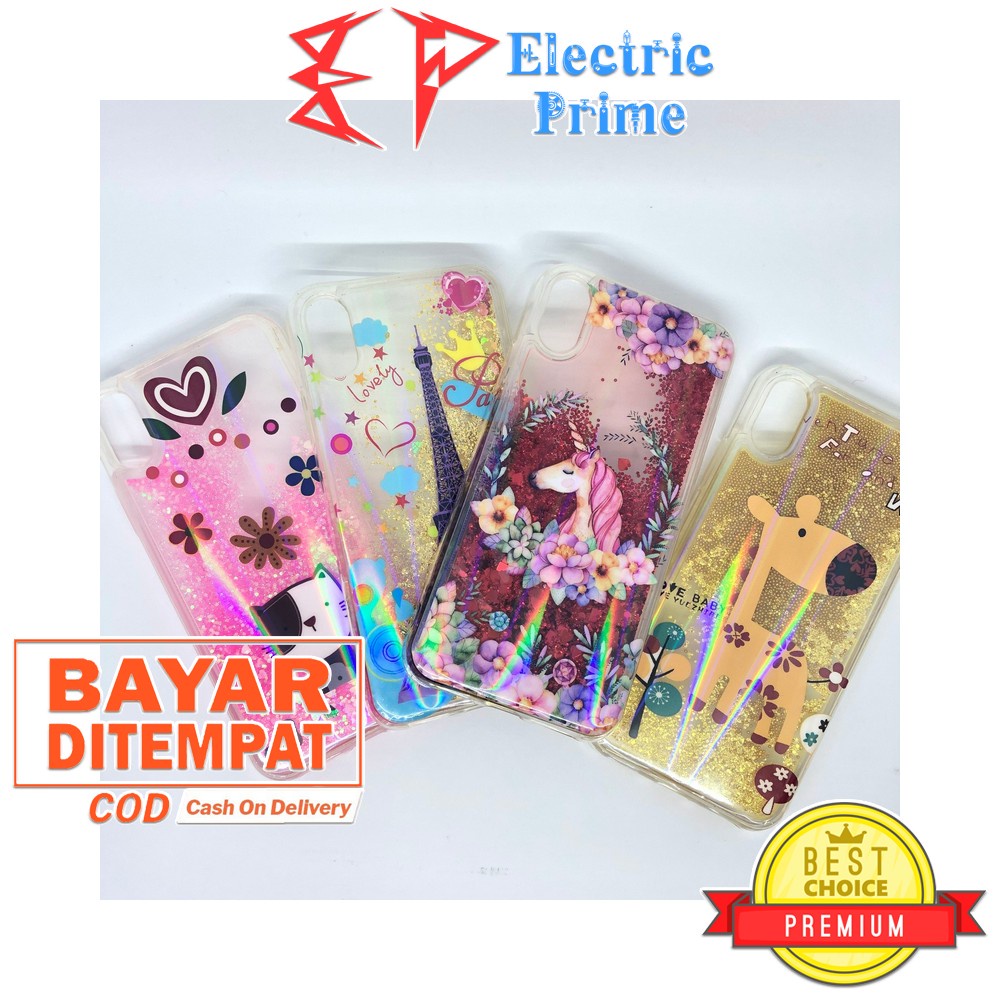 Case iPhone X / XS Glitter Transparan Bling Motif Hewan Animal Acrylic Casing