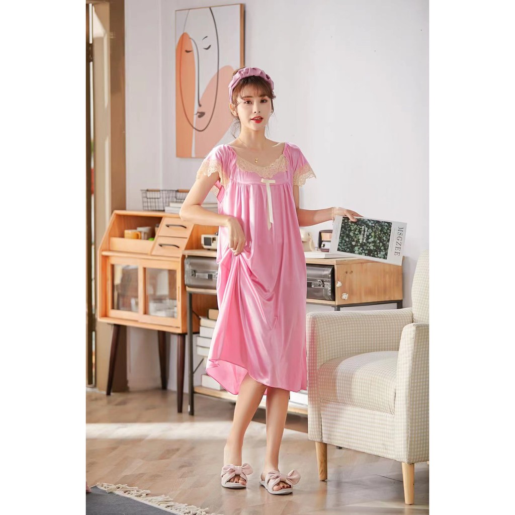 DRESS TIDUR SUTRA IMPORT WANITA