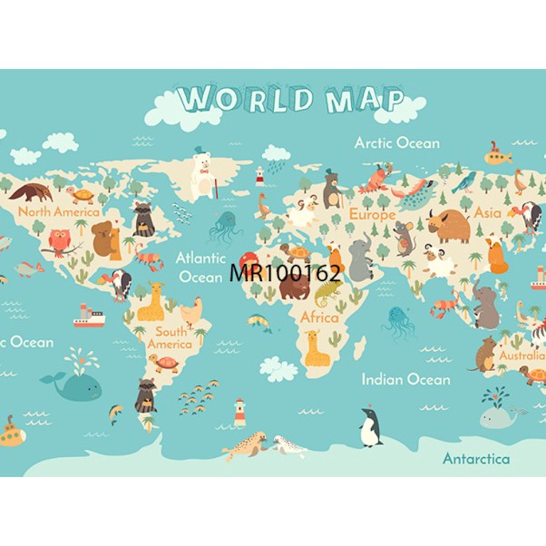 PHOTOWALL MURAL DINDING WALLPAPER MURAL MOTIF PETA DUNIA TROPICAL