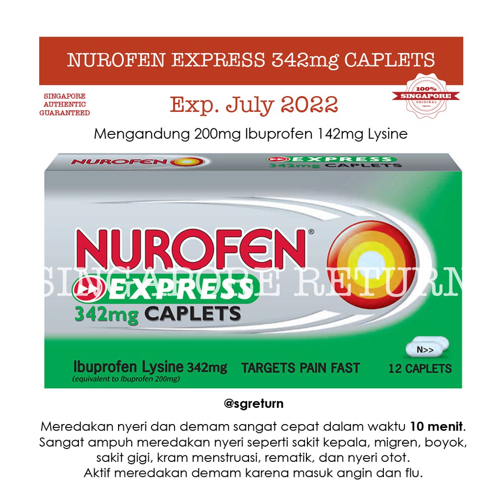 Jual Nurofen Express 342Mg - Obat Sakit Kepala Dan Demam. Indonesia|Shopee Indonesia