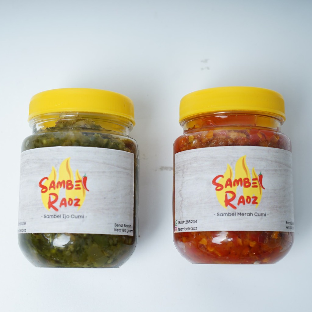 

PAKET DUO SAMBAL CUMI REGULER / SAMBEL MERAH CUMI & SAMBEL IJO CUMI / SAMBEL RAOZ