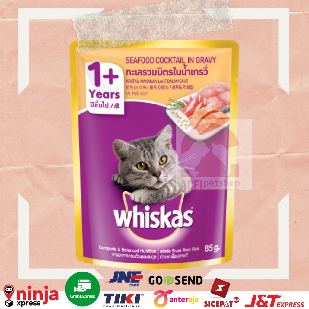 

Whiskas Pouch 80gr SEAFOOD COCKTAIL 1 Dus isi 24pcs MURAH