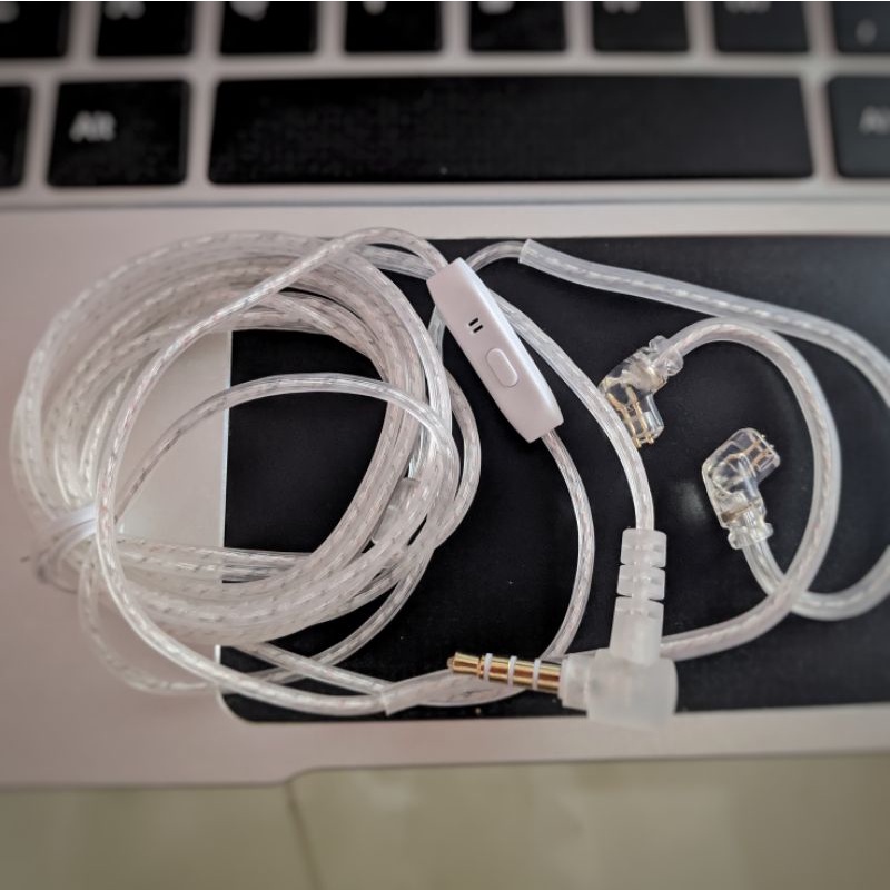 JCALLY PJ2 kabel upgrade with mic silver copper 5N untuk kz zsn pro X zs10 pro zsx kz edx pro kz dq6 qkz ak6pro trn mt1 trn st1-1