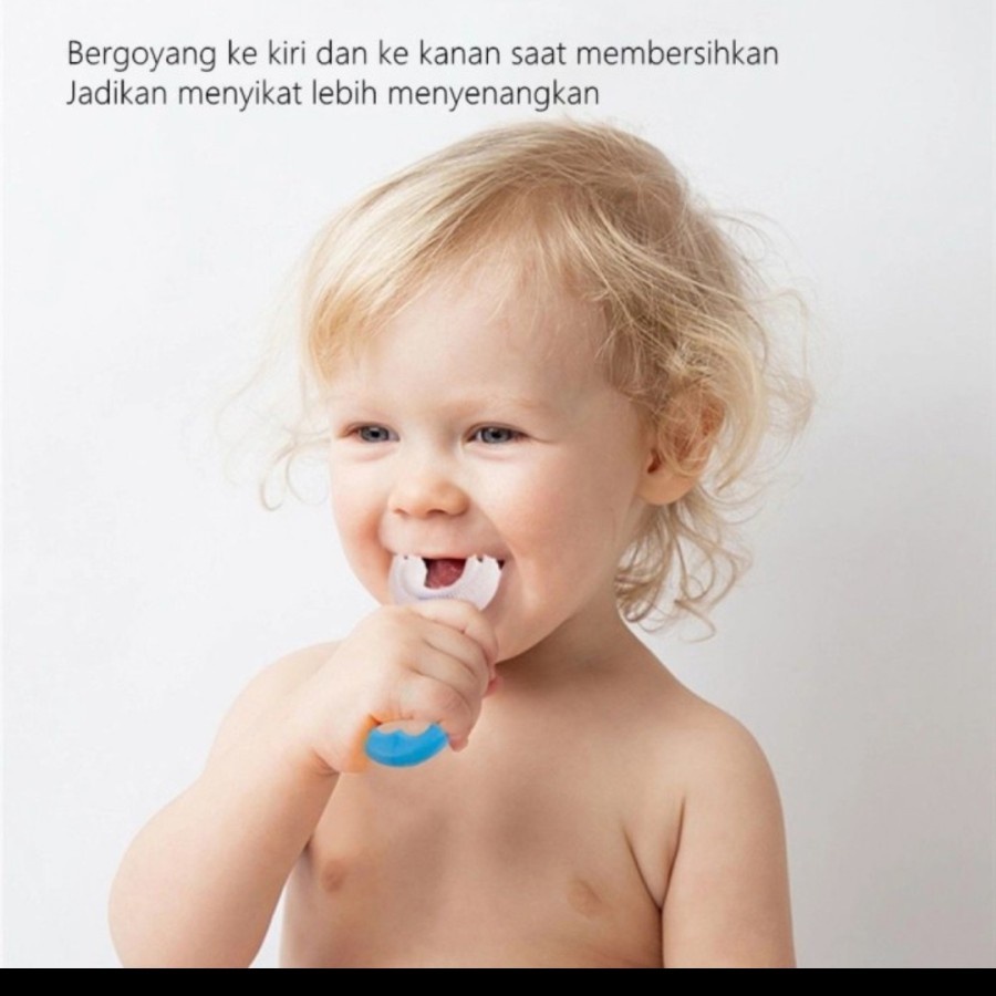 Sikat Gigi Bayi Anak Bentuk U - Bahan Silikon - Training Baby Toothbrush Kids